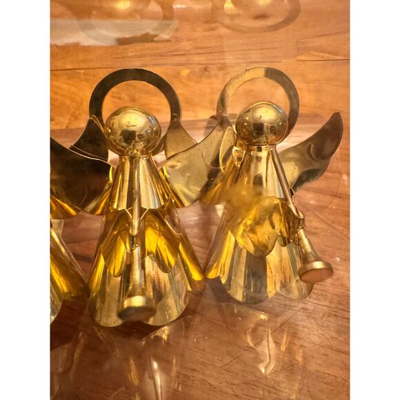 Set of 4 Vintage Gold Tone Christmas Angel Napkin Rings/Holders NIB - Picture 3 of 9
